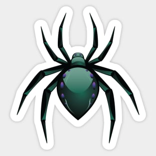 Cartoon Green Spider Sticker